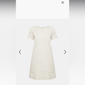 Theory Beige Panel Shift Dress in Sharkskin Crunch Women's Dress Size M